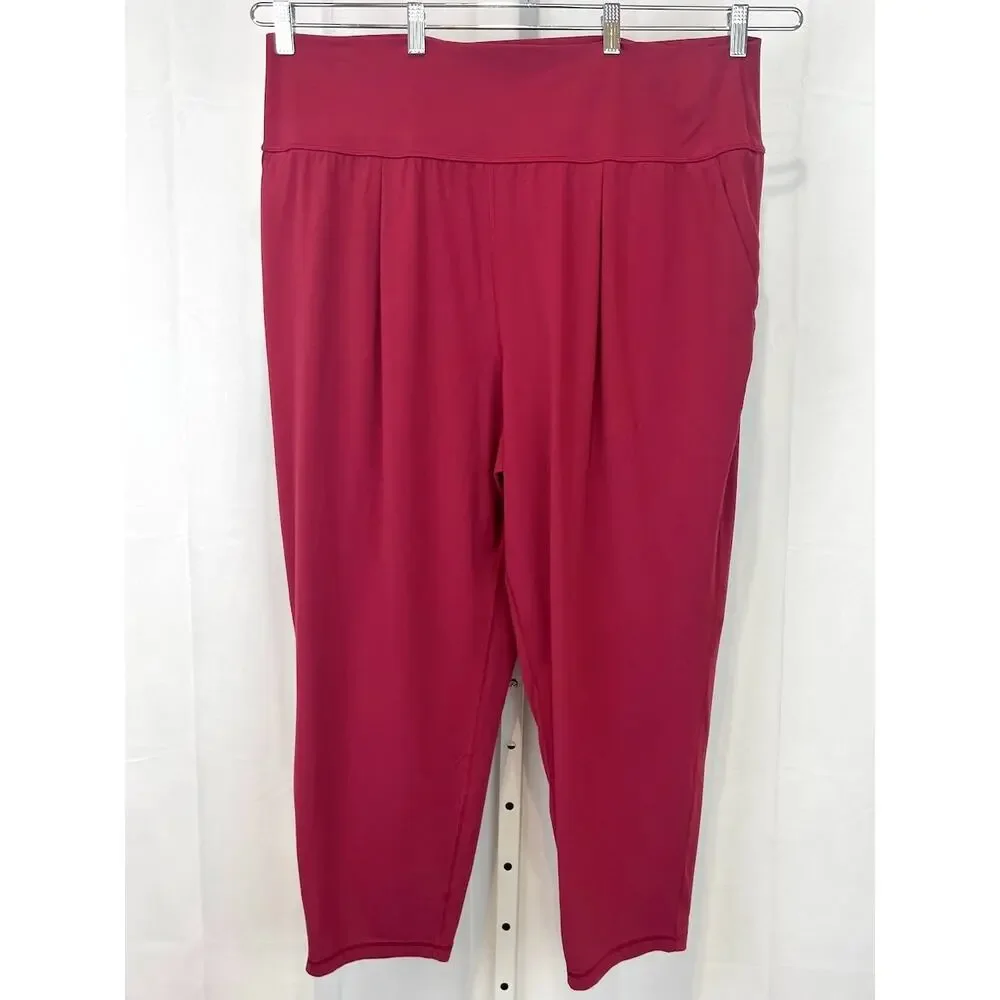 ATHLETA Elation Pants 533562 Pull On Crop Stretch Nylon Berry Red 2X Plus - Picture 10 of 10